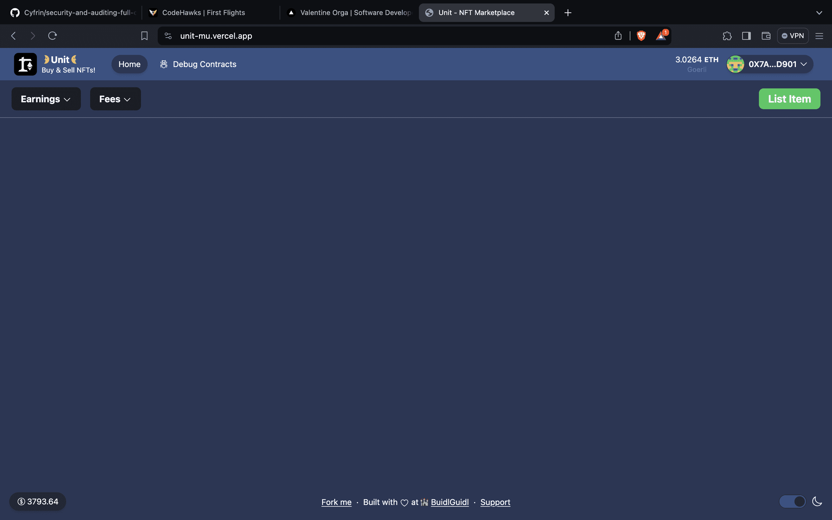 Screenshot of Unit Marketplace